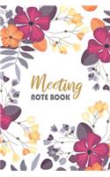 Meeting Note Book: Business Agenda Organizer For Meeting Record 6" x 9" - 100 Pages