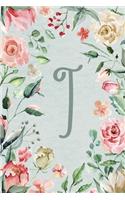 Planner Undated 6"x9" - Teal Pink Floral Design - Initial I: Non-dated Weekly and Monthly Day Planner, Calendar, Organizer for Women, Teens - Letter I