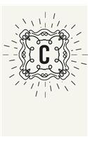 C: 110 College-Ruled Pages - Monogram Journal and Notebook with a Light Background and Classic Line Design - Personalized Initial Letter Journal - Mono