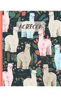 Notebook: Llama Drawing & Floral - Lined Notebook, Diary, Track, Log & Journal - Cute Gift Idea for Boys Girls Teens Men Women (8" x10" 120 Pages)