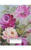 Composition Notebook: Cute Floral Flower College Ruled Journal with lined Paper for Taking Notes, Writing Workbook for Students, Teachers