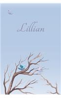 Lillian: Personalized Name Journal/Notebook for Women and Girls - Cute Bird Design with Decorative Writing Pages