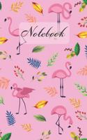 Notebook: Flamingos Bird Pink Cover - Diary / Notes / Track / Log / Journal, Book Gifts For Women Men Kids Teens Girls Boys 6x9" 120 Pages