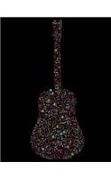 Music Notes in Guitar Notebook Journal
