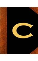 Monogram C Personalized School Composition Book Vintage Style 130 Pages