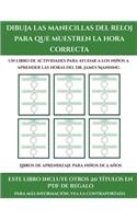 Libros de aprendizaje para niños de 5 años (Dibuja las manecillas del reloj para que muestren la hora correcta)