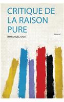 Critique De La Raison Pure