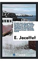 ï¿½tudes sur les langues du Haut-Zambï¿½ze. Textes originaux, recueillis et traduits en franï¿½ais et prï¿½cï¿½dï¿½s d'une esquisse grammaticale. Seconde partie
