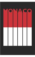 Vintage Monaco Notebook - Retro Monaco Planner - Monacan Flag Diary - Monaco Travel Journal: Medium College-Ruled Journey Diary, 110 page, Lined, 6x9 (15.2 x 22.9 cm)