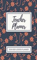 Lesson Planner for Teachers: Weekly and Monthly Teacher Planner Academic Year Lesson Plan and Record Book with Floral Cover (July through June)