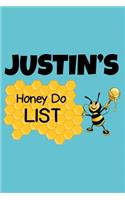 Justin's Honey Do List: Personalized Honey-Do Notebook for Men Named Justin - Cute Lined Note Book Pad - Novelty Notepad with Lines - Bee & Honey To Do List Journal for Men