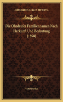 Die Ohrdrufer Familiennamen Nach Herkunft Und Bedeutung (1898)