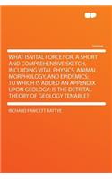 What Is Vital Force? Or, a Short and Comprehensive Sketch, Including Vital Physics, Animal Morphology, and Epidemics; To Which Is Added an Appendix Upon Geology: Is the Detrital Theory of Geology Tenable?
