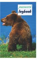 Password Logbook: Bear Internet Password Keeper With Alphabetical Tabs - Handy Size 6 x 9 inches (vol. 1)
