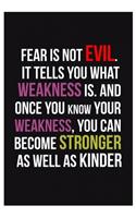 Fear is not evil. It tells you what weakness is. And once you know your weakness, you can become stronger as well as kinder.: Anime Quotes Lined Notbook Journal 120 page, SOFT cover