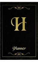 H: Letter Journal Monogram Minimalist Lined Notebook To Do List Undated Daily Planner for Personal and Business Activities with Check Boxes to Help you