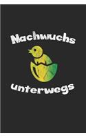 Nachwuchs unterwegs: Notizbuch, Notizheft, Notizblock - Geschenk-Idee für schwangere Frauen - Karo - A5 - 120 Seiten