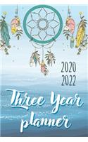 2020-2022 Three Year Planner: Dreamcatcher & Blue Sea, 3 Year Calendar, 36-Month Pocket Monthly Agenda Planner with Holiday