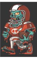 2020 Week To View Dated Planner Diary: 6x9 Inches Paperback Football Zombie Halloween Undead