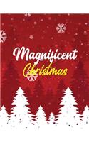 Magnificent Christmas: Adults Christmas Fun Grayscale Coloring Pages, Beautiful Winter Christmas Coloring Book Wonderland of Snowmen, Ice Skates, Relaxing Christmas holida
