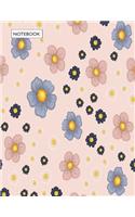 Notebook: Flower on pink cover and Dot Graph Line Sketch pages, Extra large (8.5 x 11) inches, 110 pages, White paper, Sketch, Draw and Paint(2 Flower on Pink Notebook)