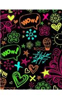 Neon Scribble Composition Book: Blank Lined Composition Notebook 75 Sheets / 150 Pages 8.5 x 11 inch