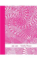 2018 - 2019 Weekly Planner: Modern Abstract Zen Tangled Style Pink White Academic Planner 7.4 X 9.69 Aug 2018 to Dec 2019 One Week Per Page Plus 50 Extra Pages for Passwords, P