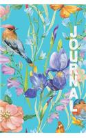 Springtime In Bloom Flower Garden Journal Purple Iris and Birds: Floral Journal To Write Your Thoughts During The Day or Future Plans