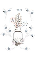 2019: Tiny Flowers Bouquet - Time Schedule, Meal Plan, Weather/Mood & Water Tracker, Top 3 Goals, Tasks, Gratitude Section - One Page Per Day Diary 2019 w