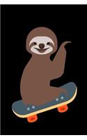 Smiling Sloth Skateboarding Notebook Journal 120 College Ruled Pages 6 X 9