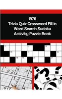 1976 Trivia Quiz Crossword Fill in Word Search Sudoku Activity Puzzle Book