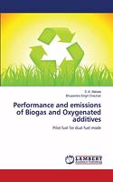 Performance and emissions of Biogas and Oxygenated additives