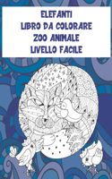 Libro da colorare - Livello facile - Zoo Animale - Elefanti