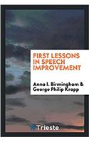 First Lessons in Speech Improvement