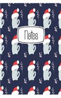 Notes: Winter Cats In Hats 120 Blank Lined Page Softcover Notes Journal, College Ruled Composition Notebook, 6x9 Blank Line Design Cover Note Book