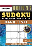 Sudoku Hard: 300 hard SUDOKU books for adults with answers brain games for adults Activities Book also sudoku for seniors (hard sudoku puzzle books Vol.69)