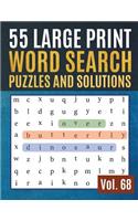 55 Large Print Word Search Puzzles and Solutions: Activity Book for Adults and kids Wordsearch Easy Magic Quiz Books Game for Adults