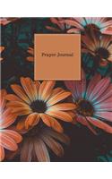 Prayer Journal Book // Flower Background, 8.5x11, 100 pages.