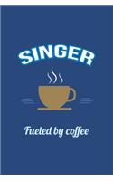 Singer Fueled by Coffee Journal, Graph Paper: Blank Quad Grid Notebook (Office & Work Humor)