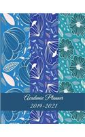 Academic Planner 2019-2021: Blue Sky Floral Design, Three year Academic 2019-2020 Calendar Book, Weekly/Monthly/Yearly Calendar Journal, Large 8.5" x 11" Daily journal Planner,
