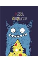 Pizza monster: Pizza monster on dark blue cover (8.5 x 11) inches 110 pages, Blank Unlined Paper for Sketching, Drawing, Whiting, Journaling & Doodling(6 Pizza Monster on Dark Blue Sketchbook)