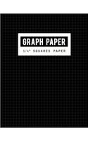 Graph Paper 1/4" Squares Paper: Black Lines Law Ruled Letter, Writing Paper Notebook, Letter-sized lined paper is college ruled and oriented, Black lines is law ruled, Black Cover,