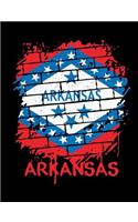 Graffiti Arkansas State Flag Notebook: Arkansas pride journal, guest book, diary. 7.44" x 9.69". College ruled paper. 100 Sheets/200 Pages.