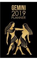 Gemini Planner: 2019: Zodiac Star Sign: Organizer and Notebook: Modern Design