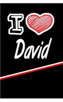I Love David: Blank Recipe Cookbook 120 Pages 6x9