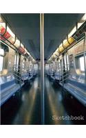 Sketchbook: 8.5 x 11 Large Sketch book, "New York Empty Subway" Cover, Blank Book for Drawing, Sketching, Doodling, Writing (Notebook, Journal) White Paper, 100(1 New York Shots)