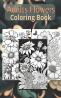 Adults flowers coloring book