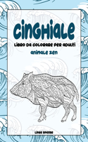 Libro da colorare per adulti - Linee spesse - Animale Zen - Cinghiale