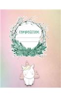 Composition: A 8.5x11 Inch Matte Softcover Paperback Notebook Journal With 120 Blank Lined Pages -Handwriting Paper-Baby Unicorns and Rainbows