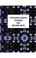 Teacher's Lesson Planner and Record Book: Blue Design with Stars, undated 52 week academic diary and organizer for educators